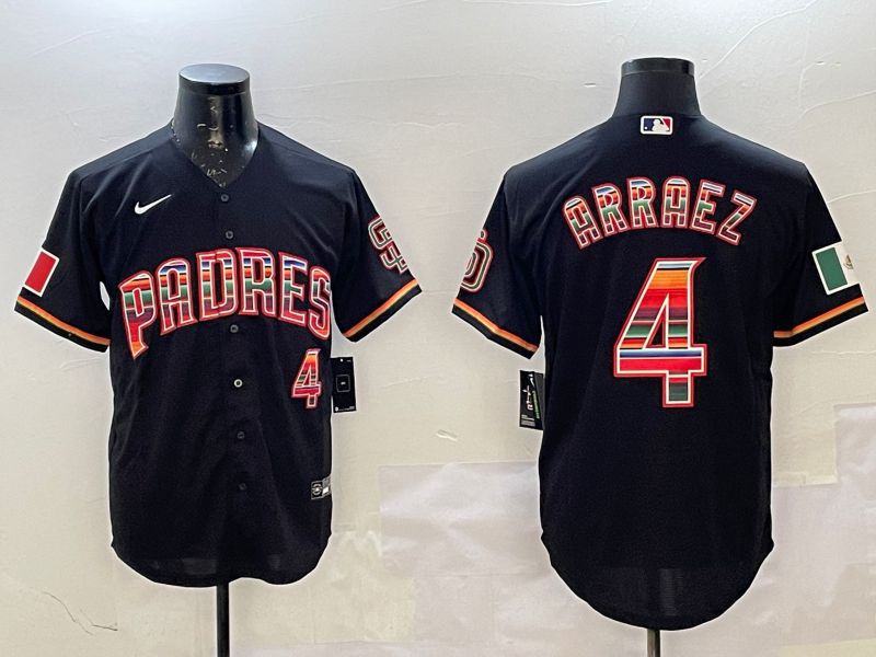Men San Diego Padres #4 Arraez Black Fashion Game 2025 Nike MLB Jersey style 1
